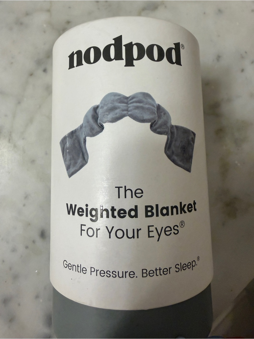 Nodpod Gray Weighted Eye Blanket - Gentle Pressure Sleep Mask
